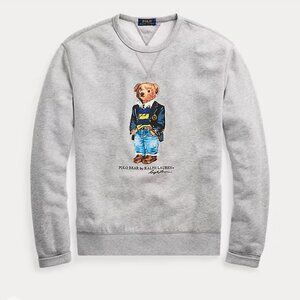 POLO RALPH LAUREN Preppy Bear Fleece Sweatshirt Gray Size M